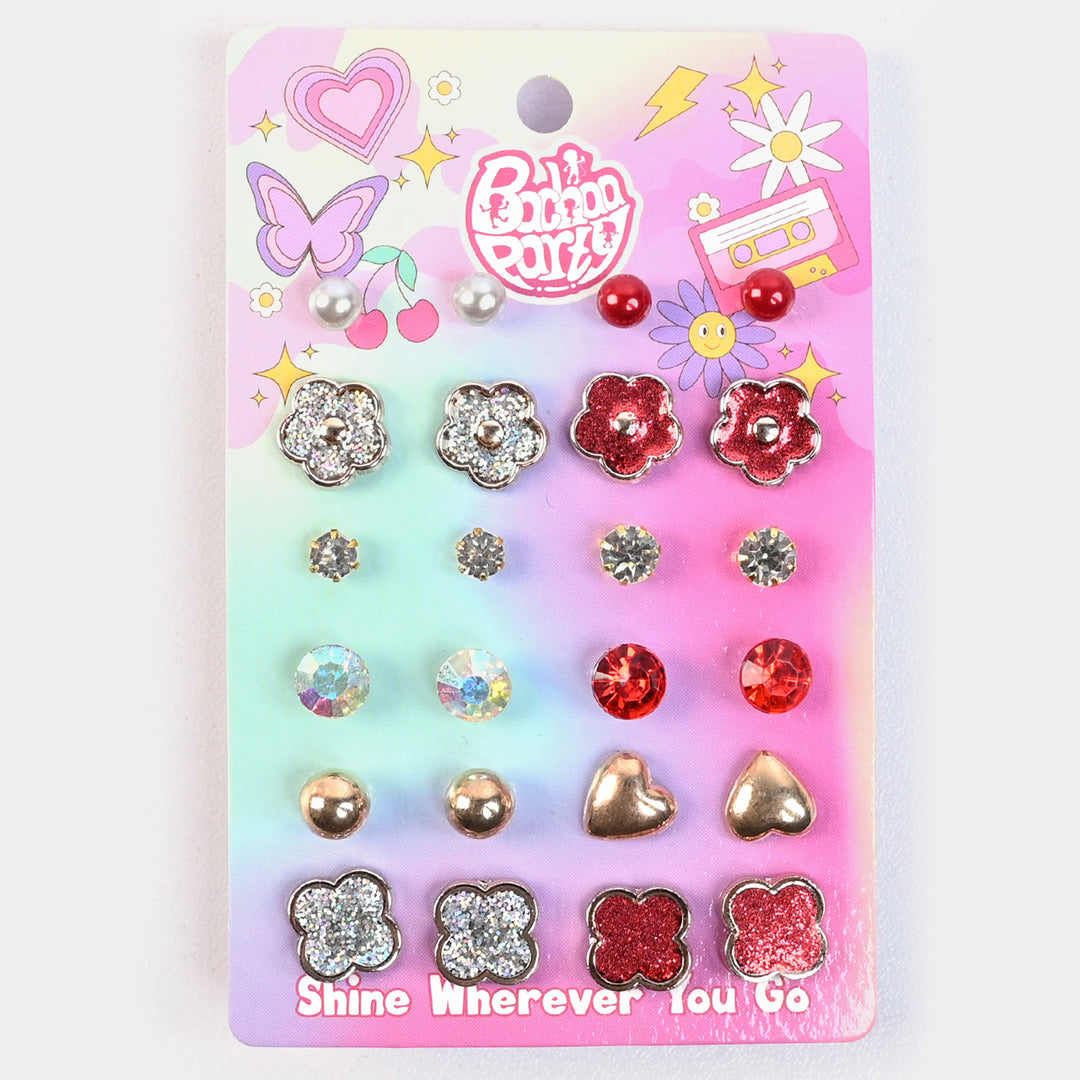 12 Pairs Charming Ears Studs/Tops For Girls