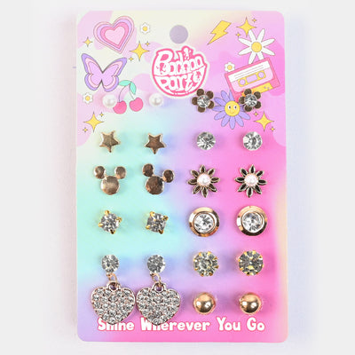 12 Pairs Charming Ears Studs/Tops For Girls