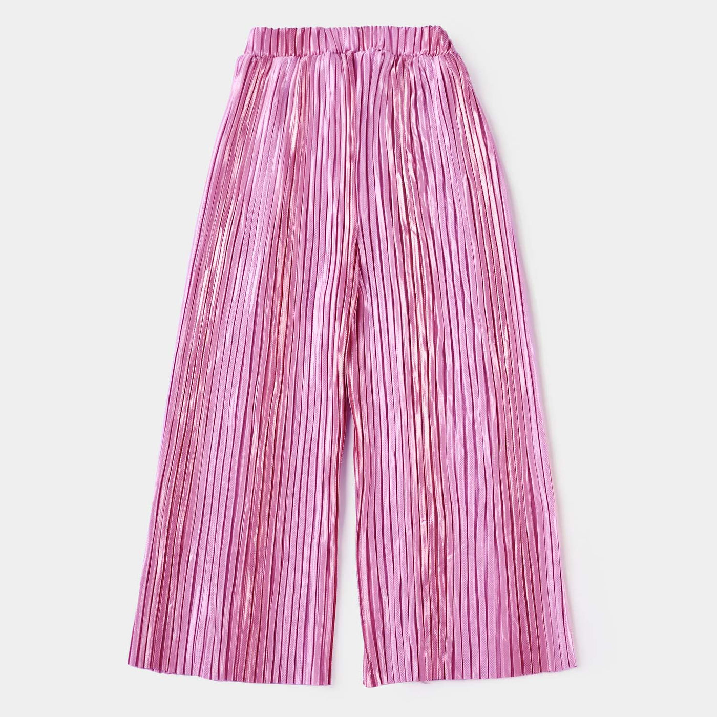 Girls Polyester Pant Pleated-Pink