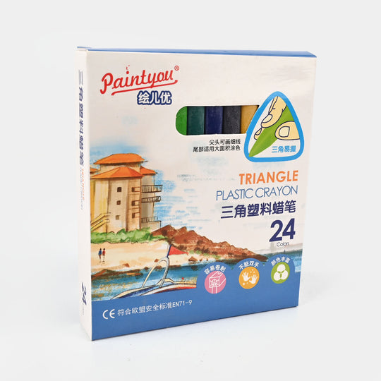 Triangle Plastic Crayons – 24 Colors | Safe & Easy-Grip for Kids