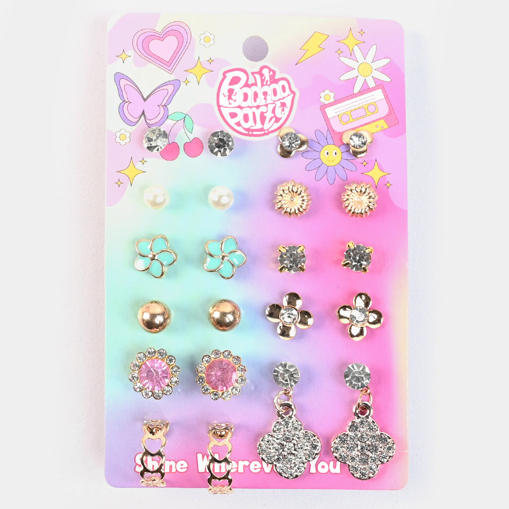 12 Pairs Charming Ears Studs/Tops For Girls