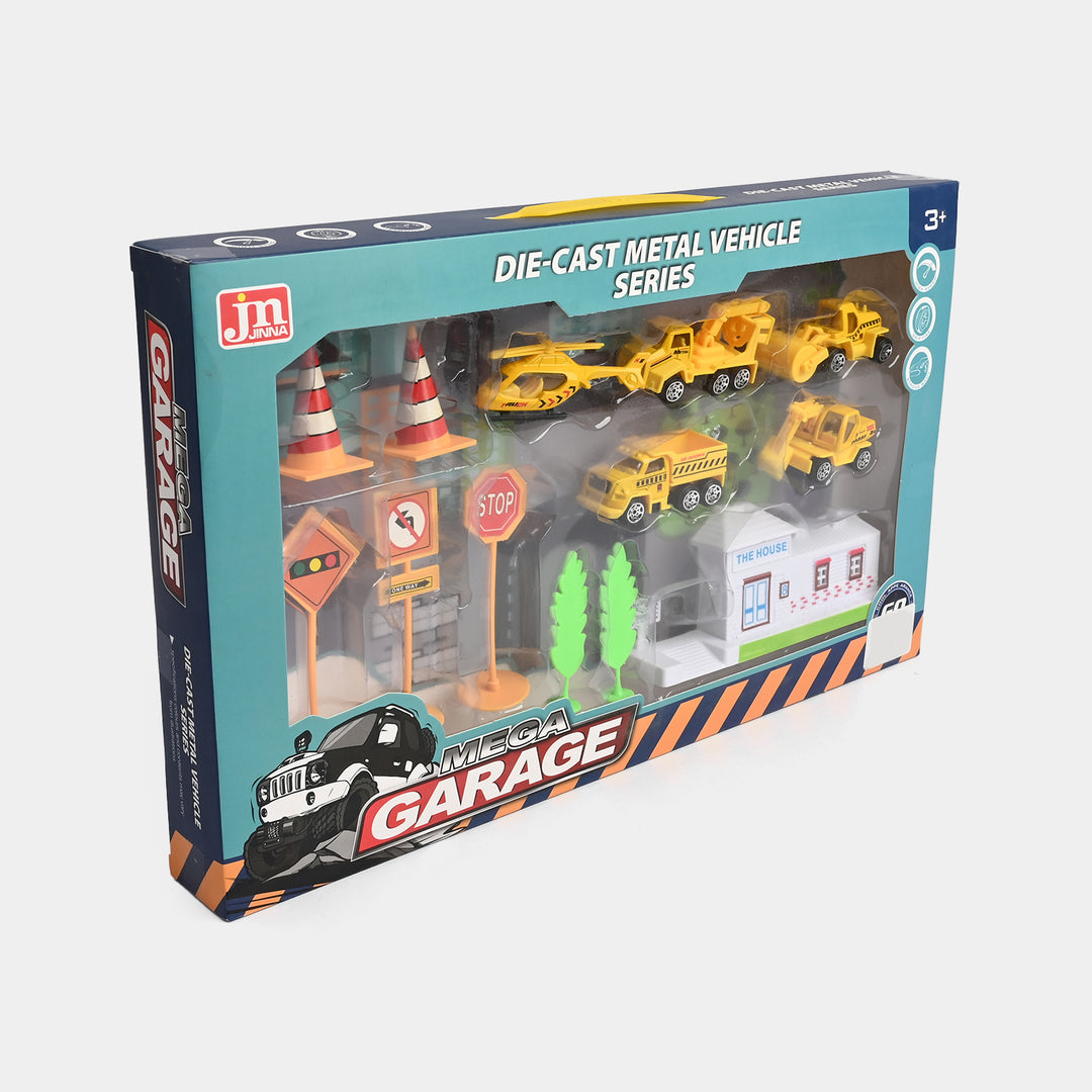 Die-Cast Metal Vehicle Garage Set