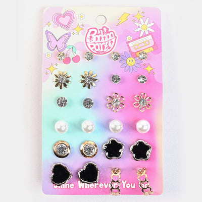 12 Pairs Charming Ears Studs/Tops For Girls