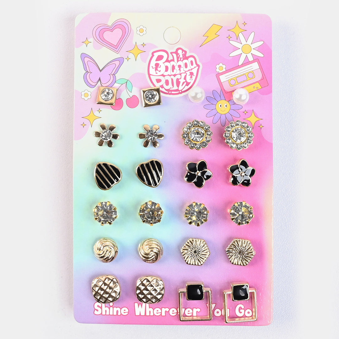 12 Pairs Charming Ears Studs/Tops For Girls