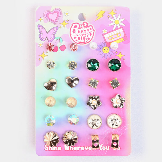 12 Pairs Charming Ears Studs/Tops For Girls