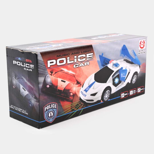 Electric Police Car With Light & Music For Kids