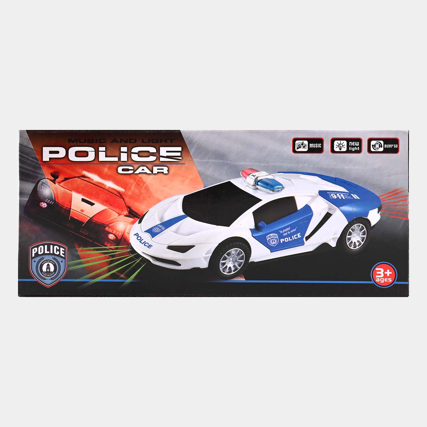 Electric Police Car With Light & Music For Kids