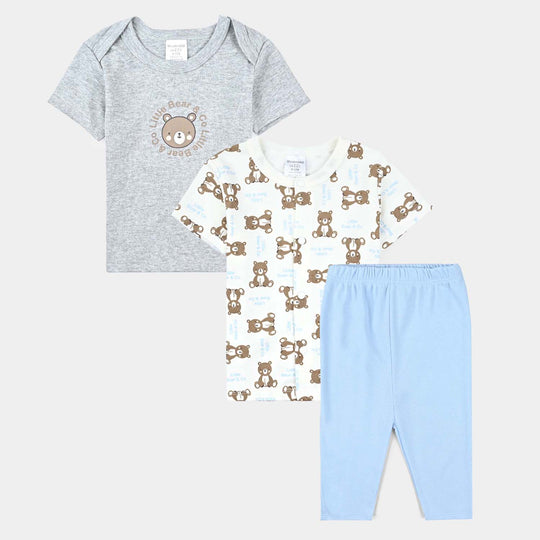 Infant Boys Cotton Interlock Set-Grey/Blue