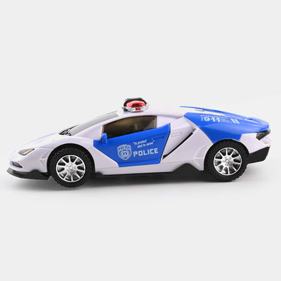 Electric Police Car With Light & Music For Kids