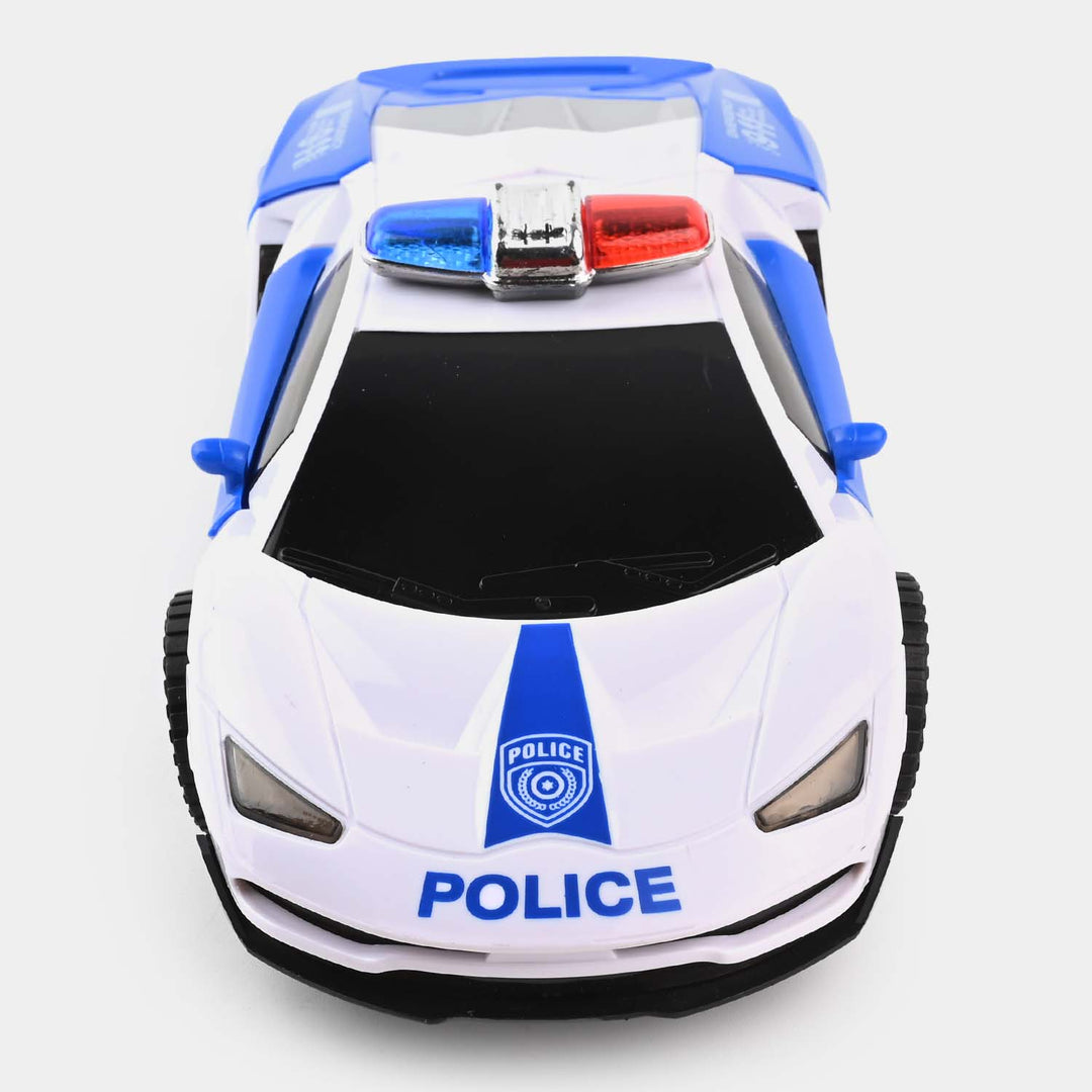 Electric Police Car With Light & Music For Kids