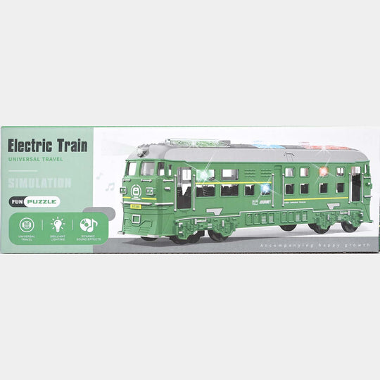 Simulation Green Double-headed Train with Lights & Music