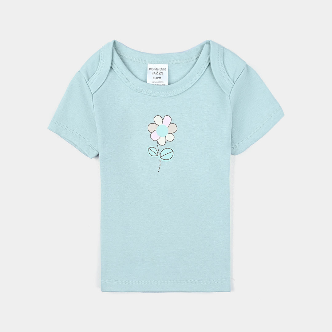 Infant Girls Cotton Set-Mint/White