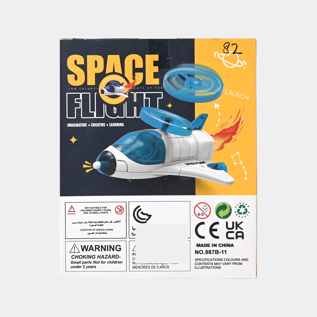 Space Aircraft Car With Light Effects Frisbee Spin