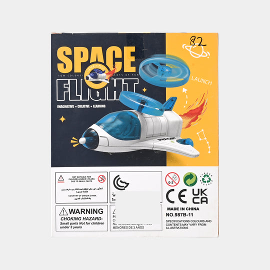 Space Aircraft Car With Light Effects Frisbee Spin