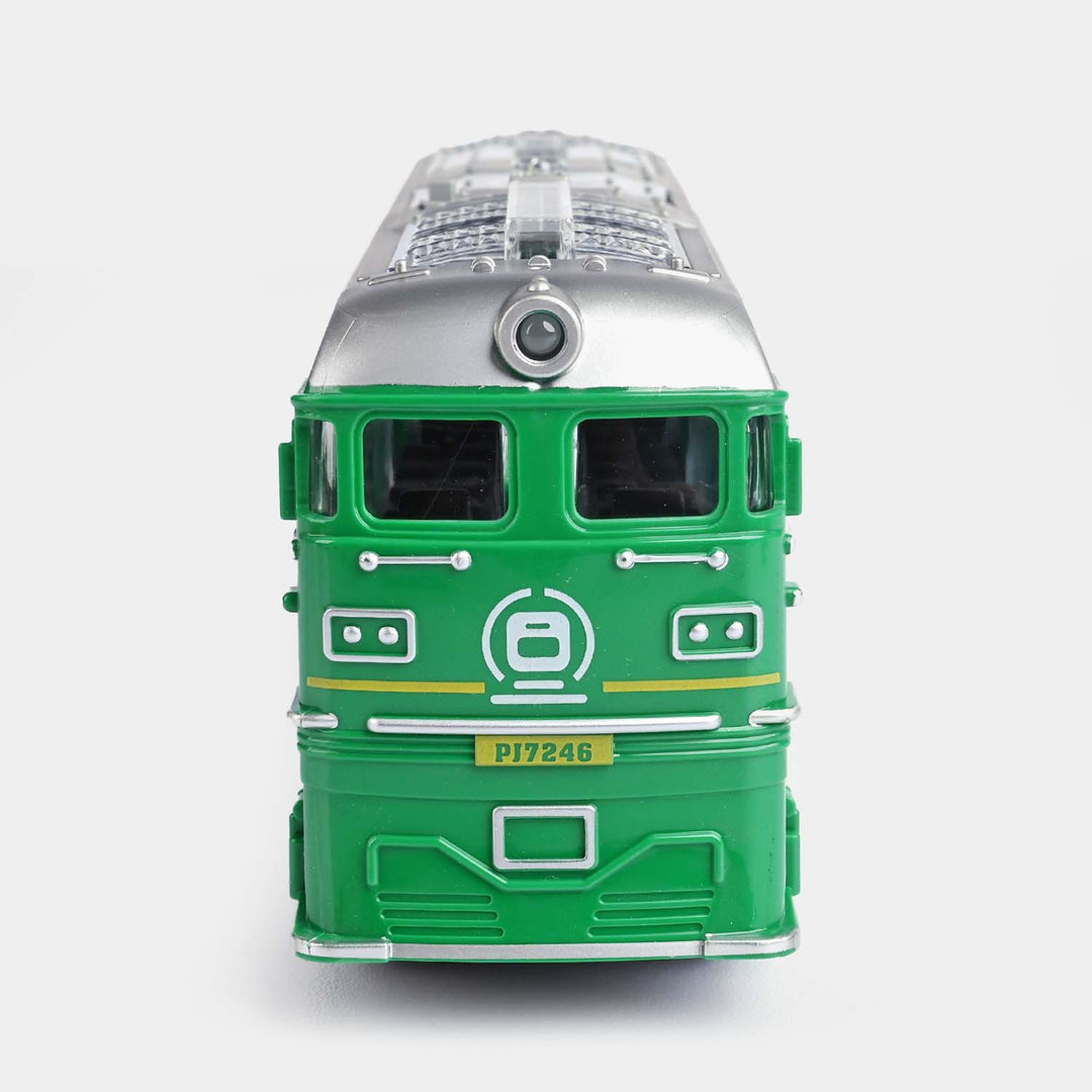 Simulation Green Double-headed Train with Lights & Music