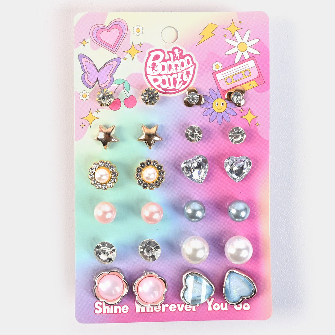 12 Pairs Charming Ears Studs/Tops For Girls