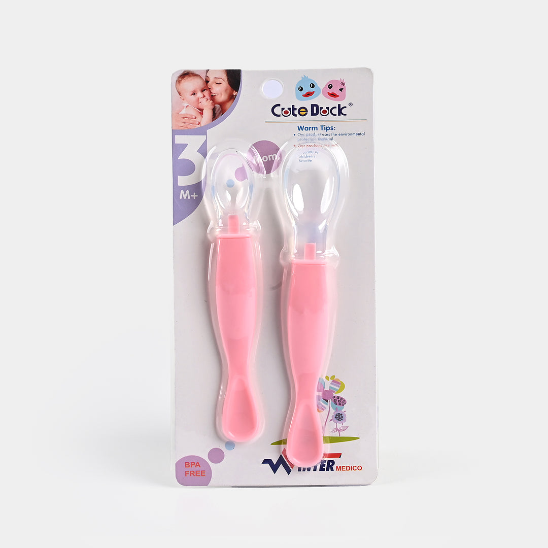 Baby Silicon Spoon 2PCs | Pink