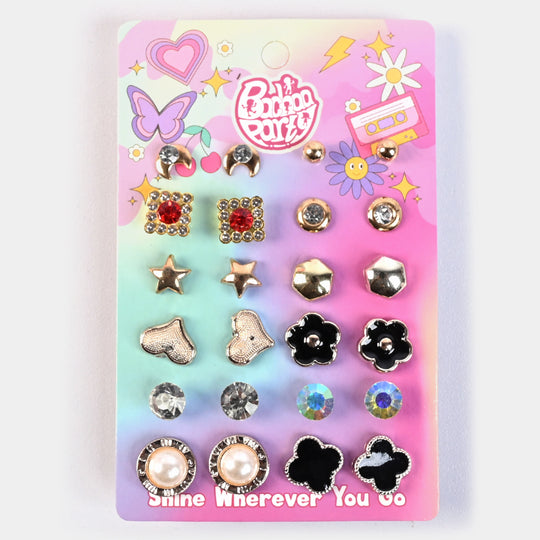 12 Pairs Charming Ears Studs/Tops For Girls