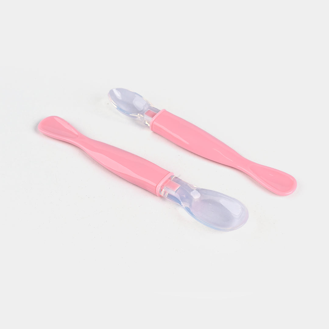 Baby Silicon Spoon 2PCs | Pink