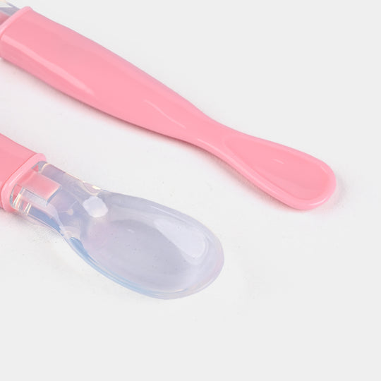 Baby Silicon Spoon 2PCs | Pink