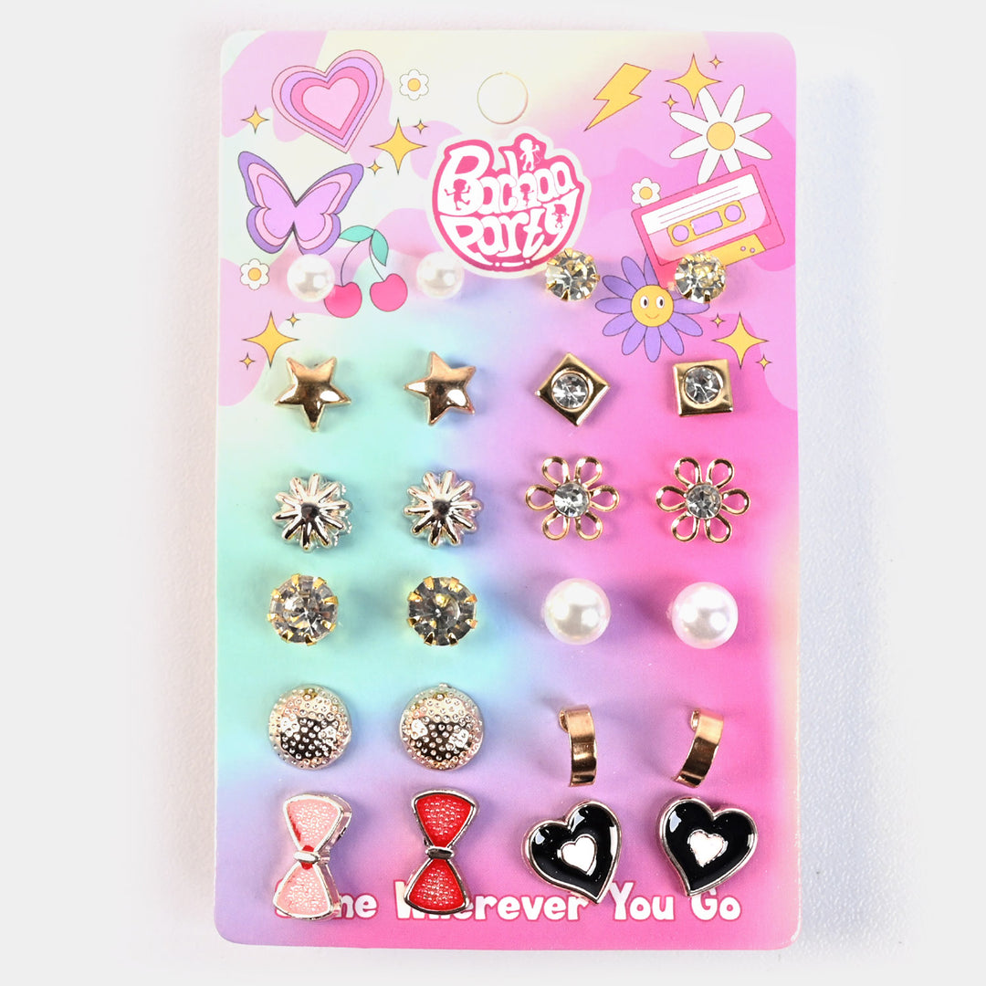 12 Pairs Charming Ears Studs/Tops For Girls