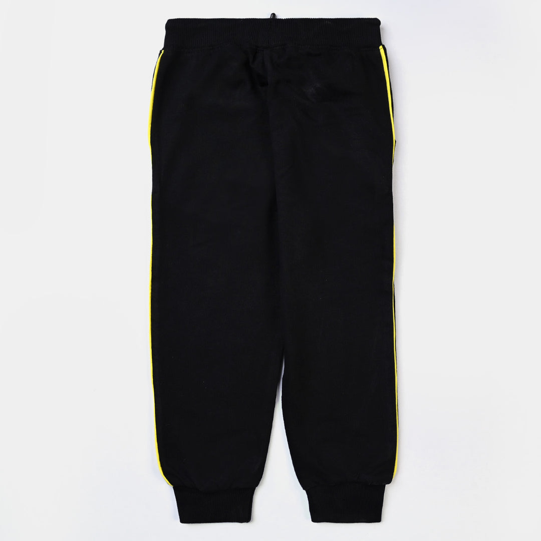 Boys Jersey/Terry 2 Piece Suit-Jet Black