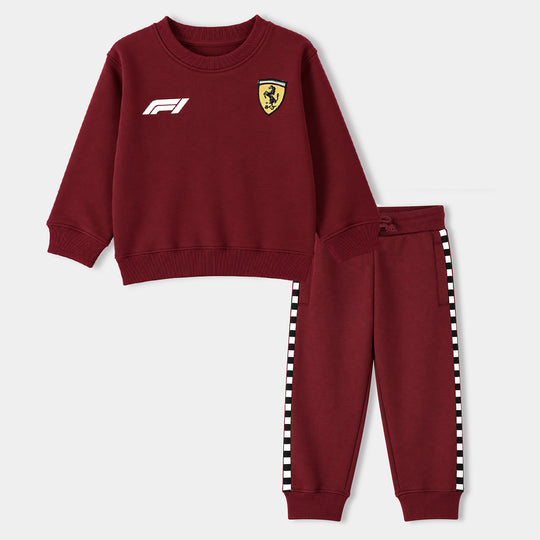 Boys Fleece 2 Piece Suit F1-Maroon