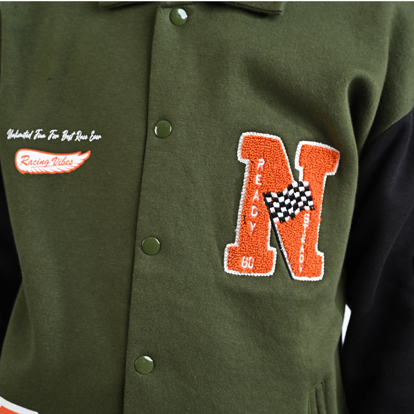 Boys Fleece Knitted Jacket Racing Vibes-Rifle Green