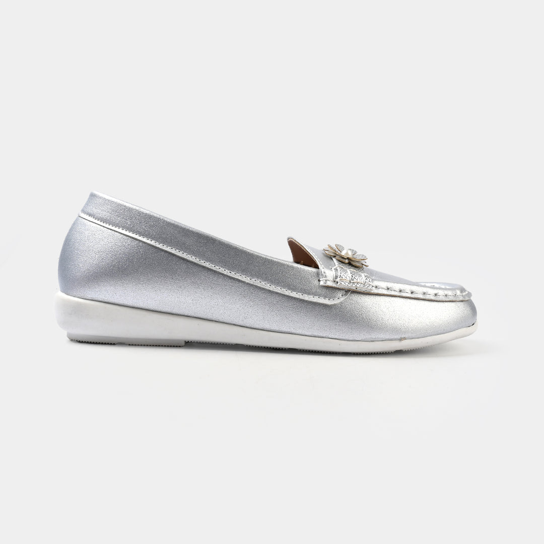 Girls Loafer JV-14-SILVER