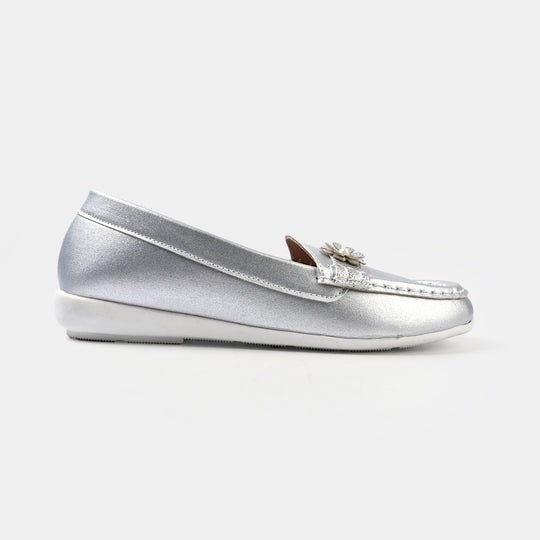 Girls Loafer JV-14-SILVER
