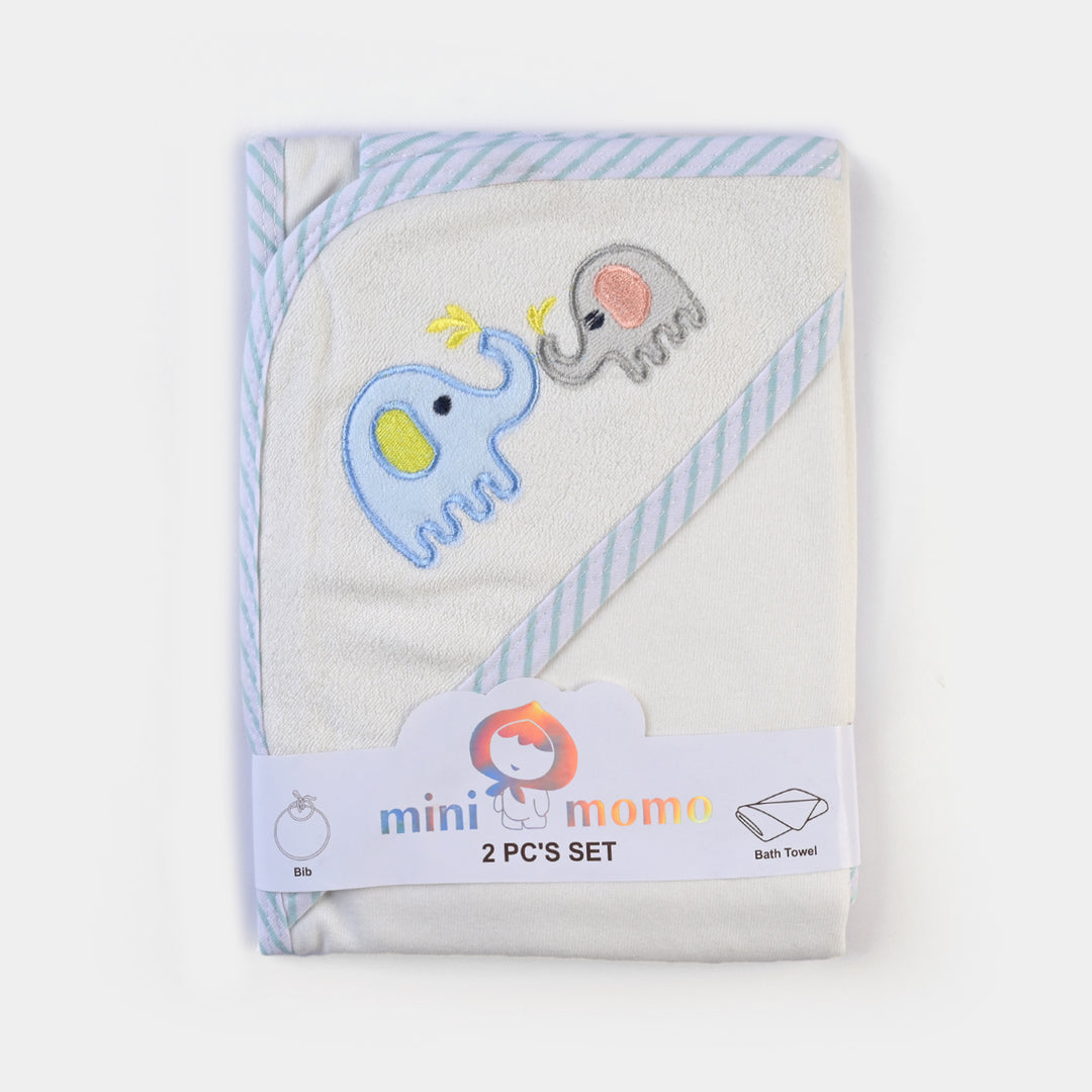 Baby 2Pcs Set Bath Towel + Bib