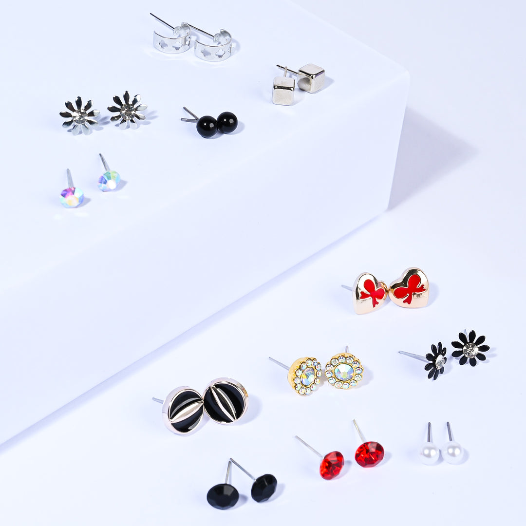 12 Pairs Charming Ears Studs/Tops For Girls