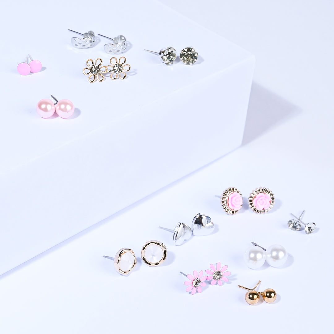 12 Pairs Charming Ears Studs/Tops For Girls