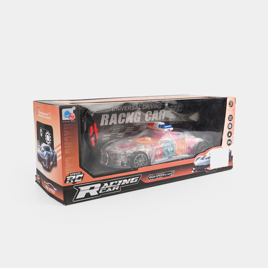 Racing Gear Transparent RC Car – Police Model Toy