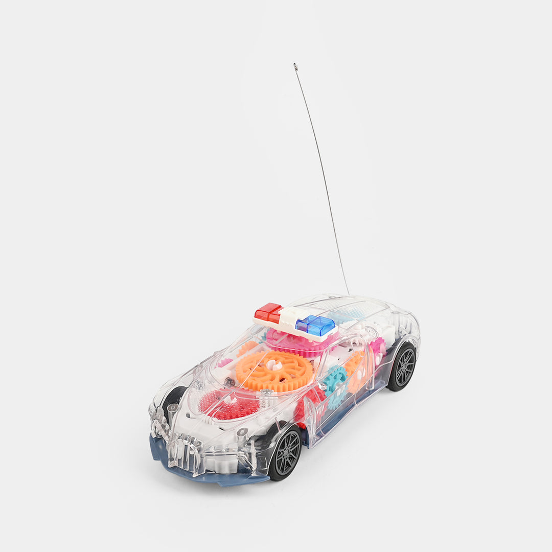 Racing Gear Transparent RC Car – Police Model Toy
