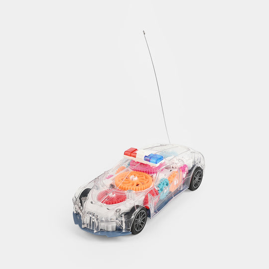 Racing Gear Transparent RC Car – Police Model Toy