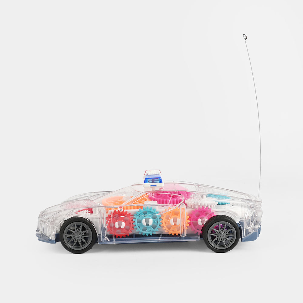 Racing Gear Transparent RC Car – Police Model Toy