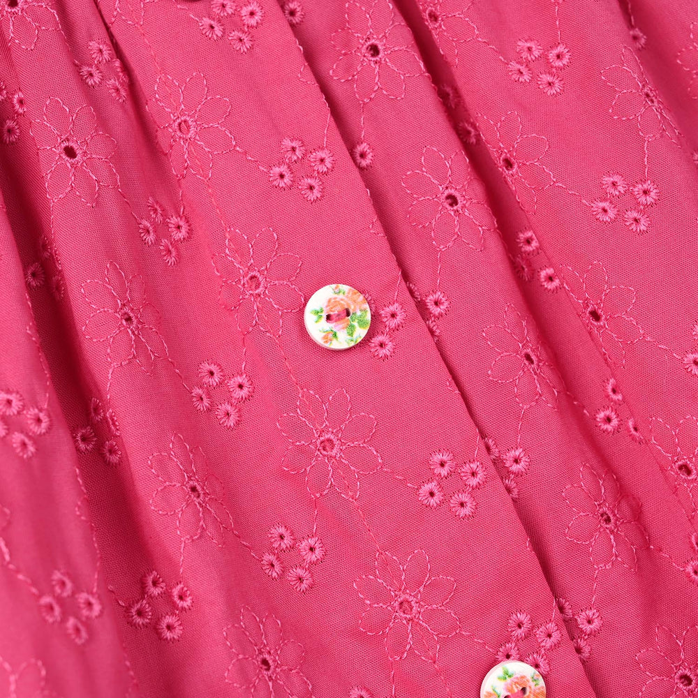 Girls Cotton Short Skirt (Fuchsia) - Rose Pink