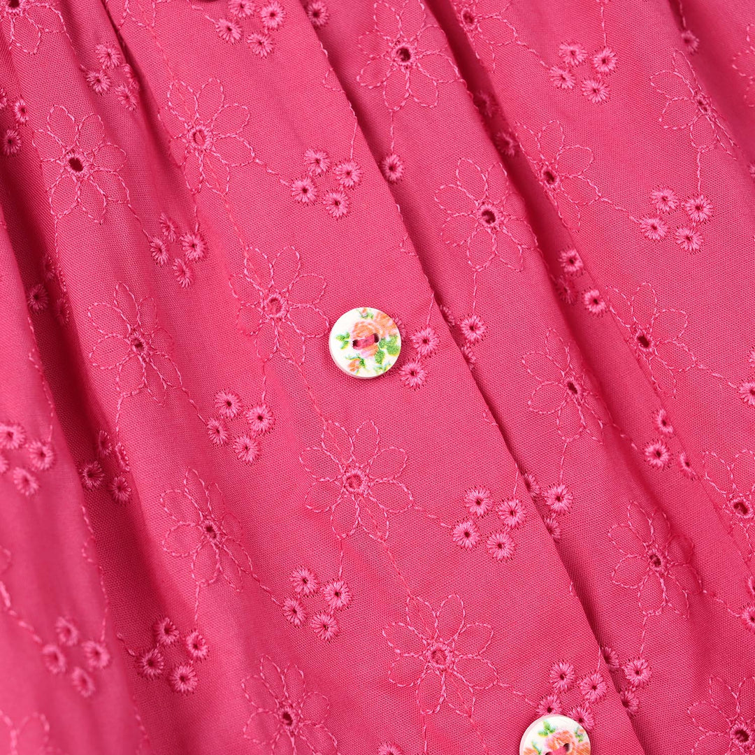 Girls Cotton Short Skirt (Fuchsia) - Rose Pink