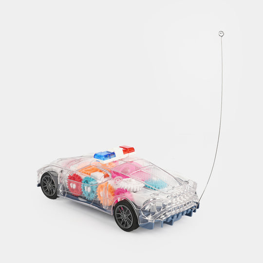 Racing Gear Transparent RC Car – Police Model Toy