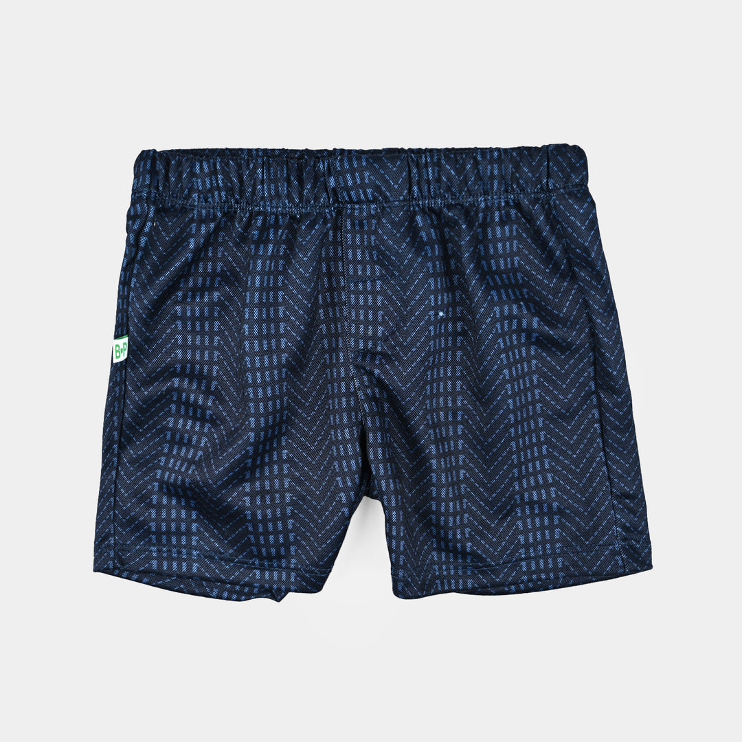 Infant Boys Cotton Interlock 4Pc Set-Navy/White