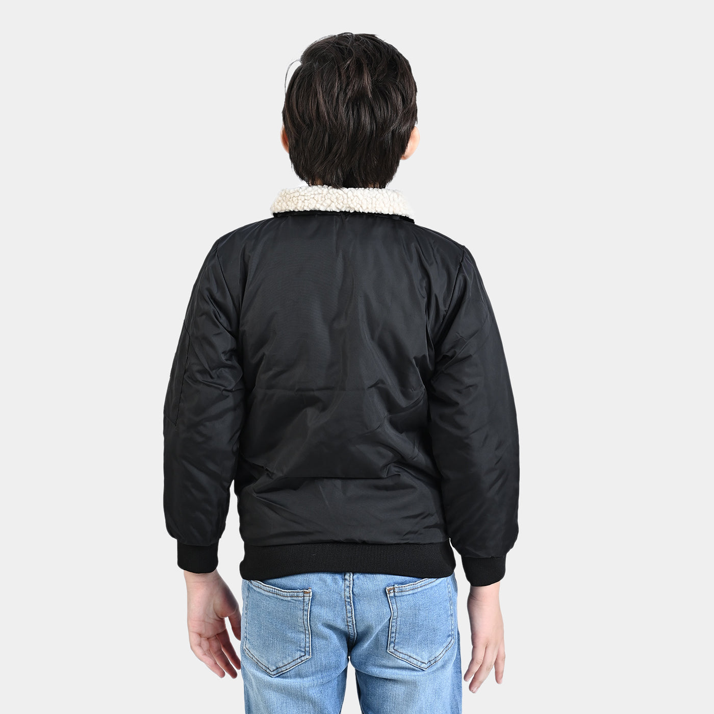 Boys Mix taffeta Quilted Jacket Wild Free-BLACK