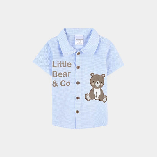 Infant Boys COTTON 3PC Set-Blue/White