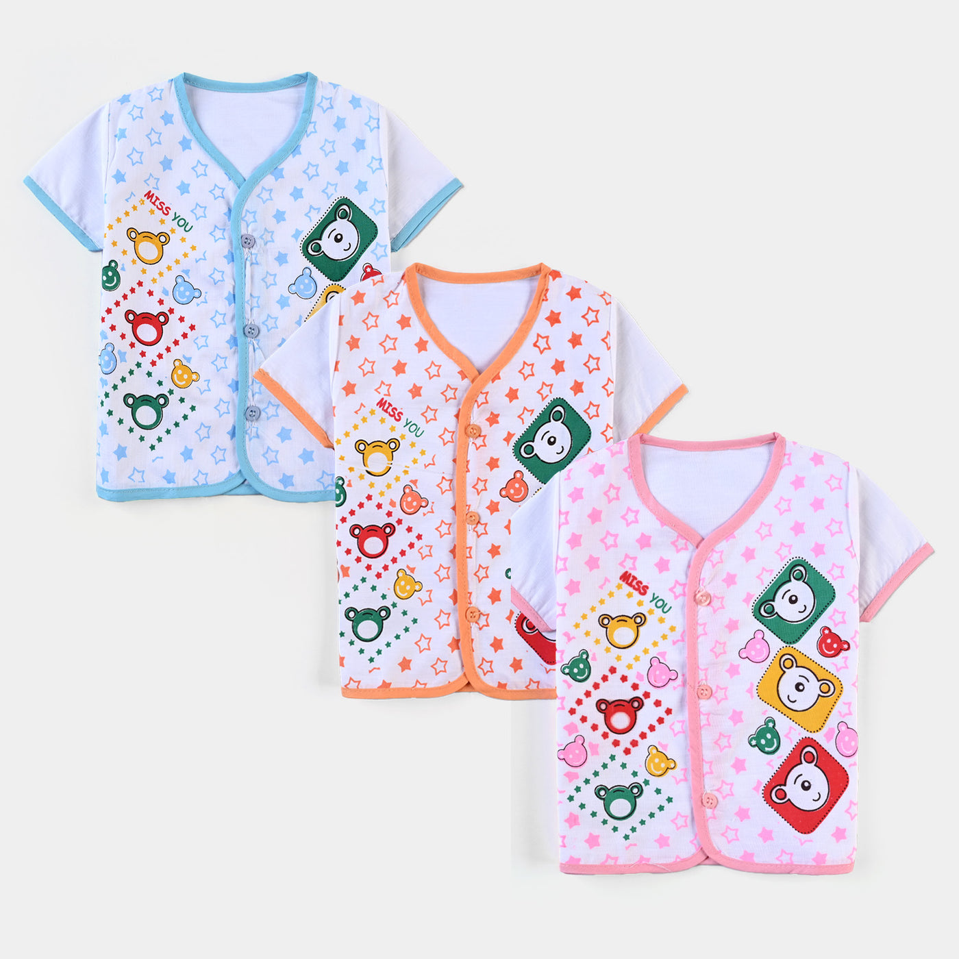 Baby Cotton Vest 3Pcs Printed