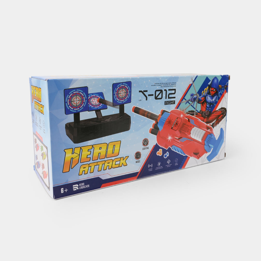 Soft Dart Launcher With Dart Target