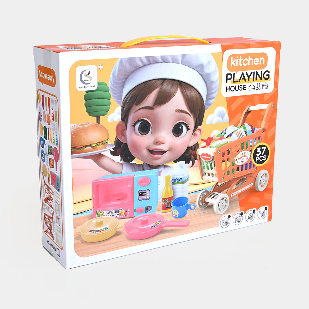 Supermarket Shopping Cart Toy Set – Kitchen Play for Kids
