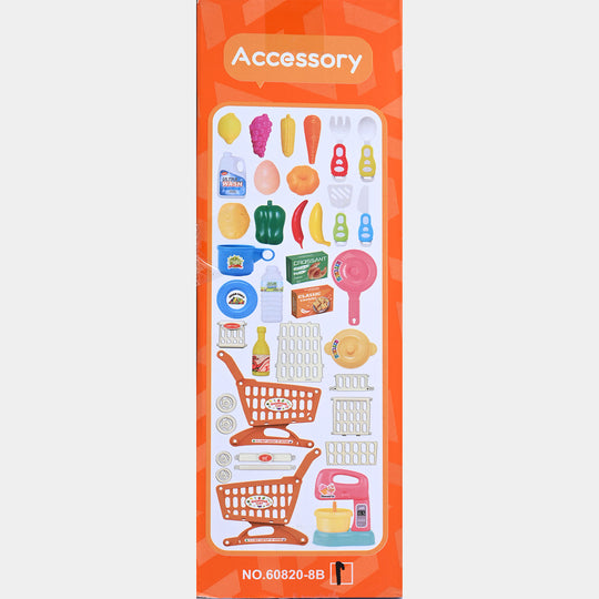 Supermarket Shopping Cart Toy Set – Kitchen Play for Kids
