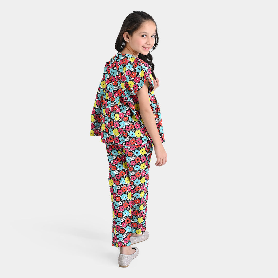 Girls Cotton Poplin Co-ord Set Azalen-Multi