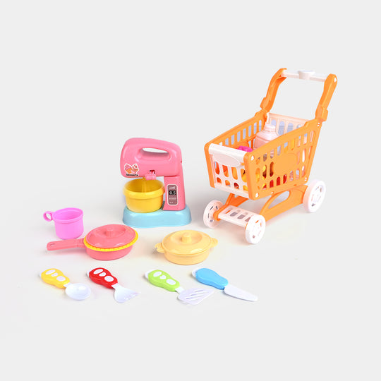 Supermarket Shopping Cart Toy Set – Kitchen Play for Kids
