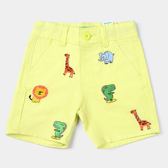 Infant Boys Cotton Short Animals-Yellow